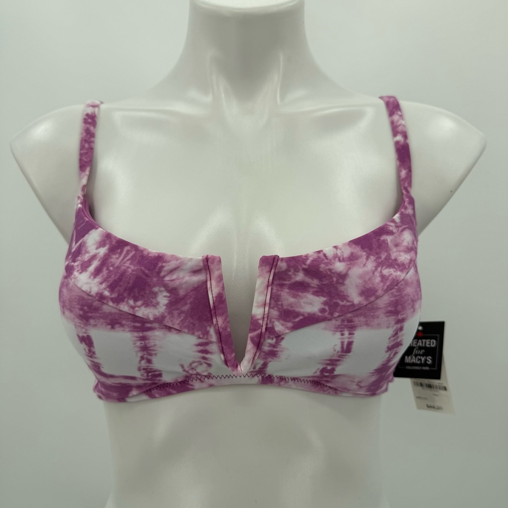 Bar III Purple and White Bikini Swimwear